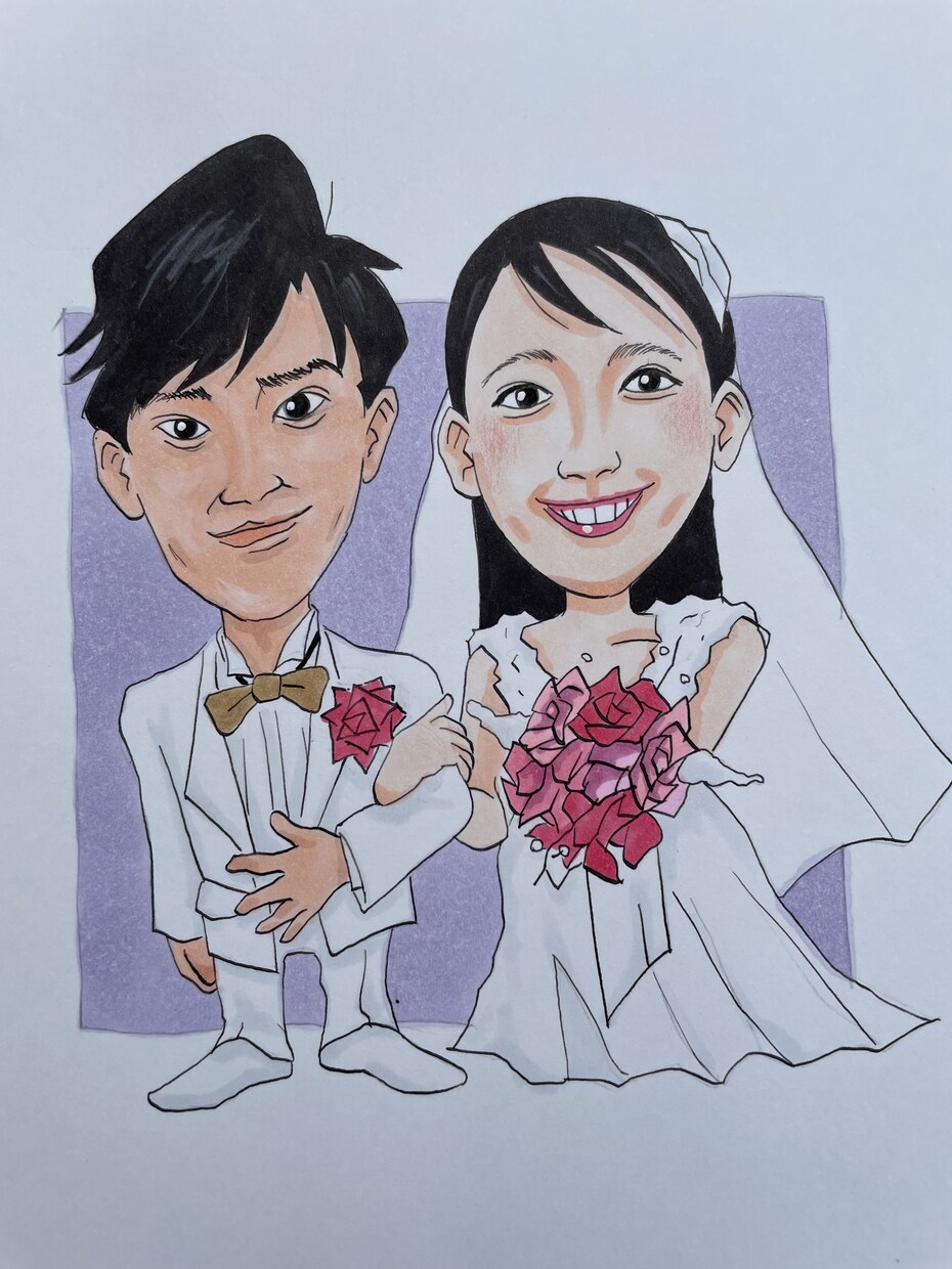 結婚式のウェルカムボードの作成を致します 特別な日の思い出に、写真にない形に残る原画での贈り物。 イメージ2