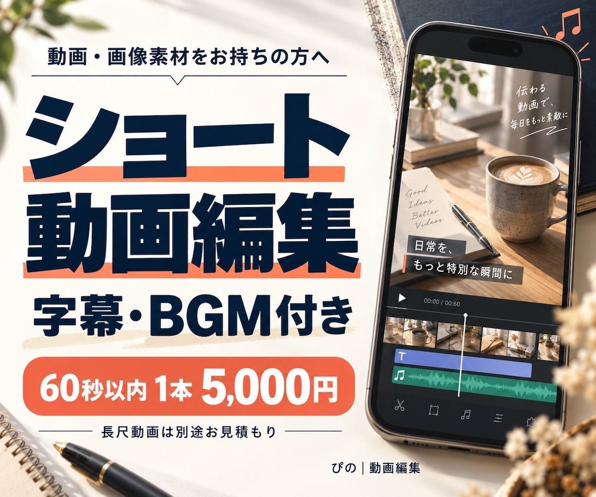 素材から60秒の縦型ショート動画を編集します 字幕・BGM付き。長尺動画は別途お見積もり イメージ1