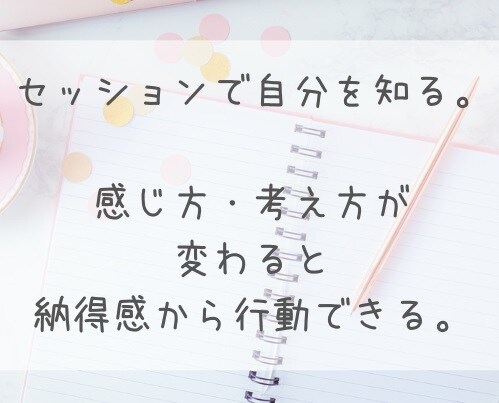 自分で気づき難い無自覚な感じ方・考え方を深堀ります 自己理解を深めると見え方が変わり、自信が湧いて行動につながる イメージ1