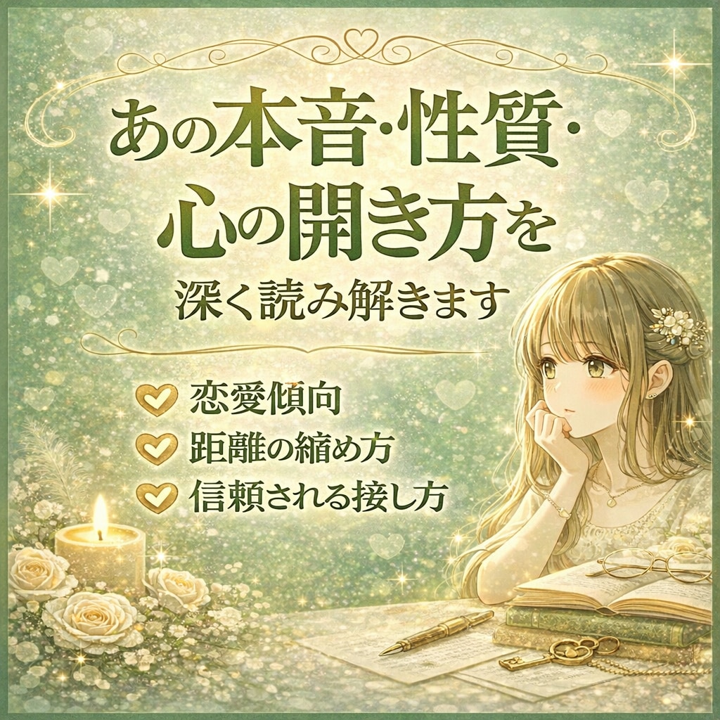 彼氏や旦那が本当は何を考えているか霊視します 本音、心を閉ざす理由、距離が縮まる接し方まで読み解きます イメージ1