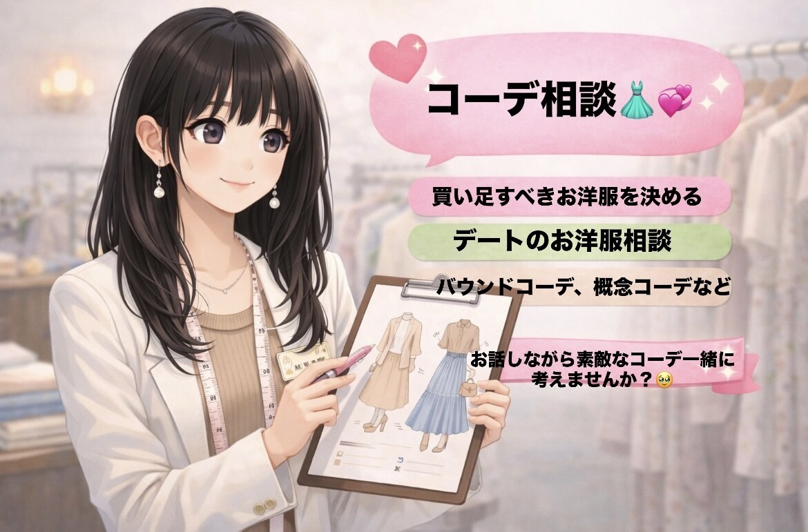 コーディネート考えます あなたの好みに合わせた最適なコーディネートを提案します！ イメージ1