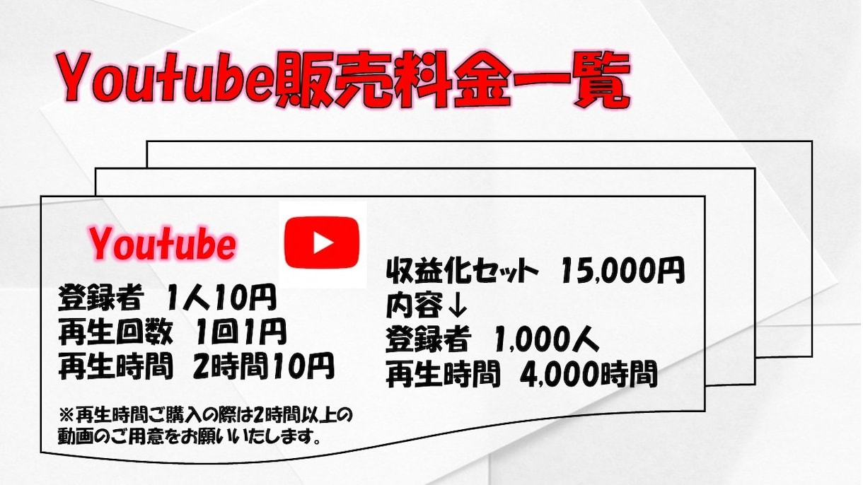 Youtubeチャンネル登録者を販売いたします 最小150人～最大5000人まで対応可能！ イメージ1