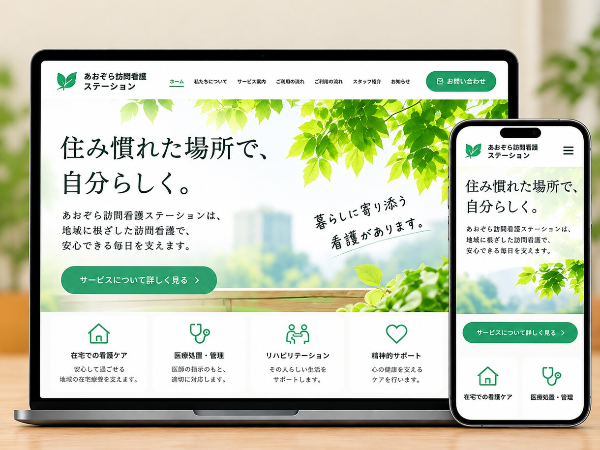 訪問看護ステーション専門のHPを制作しますます 看護管理経験者×Webエンジニアが、内容整理から伴走します イメージ3