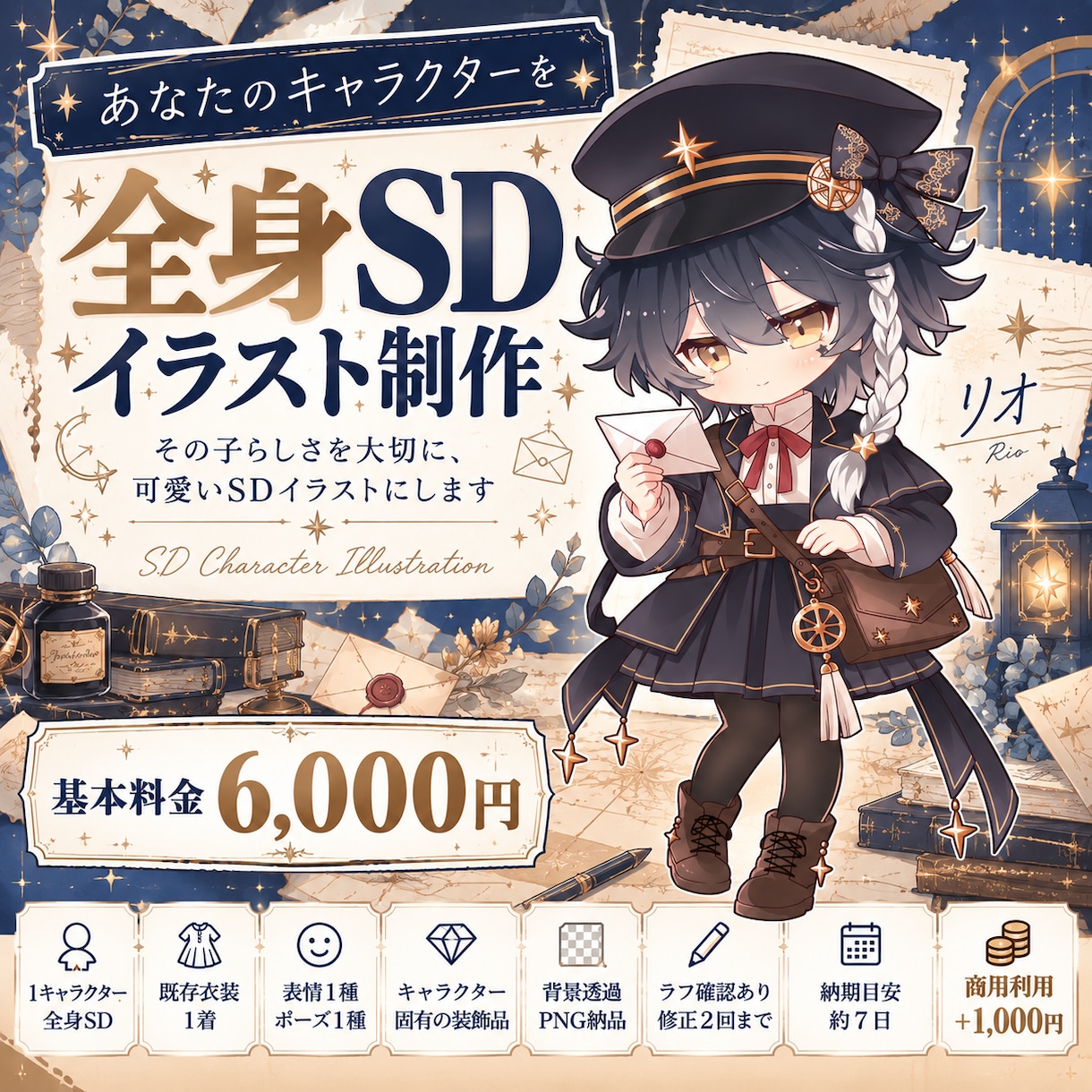 キャラクターを可愛い全身SDにします 完成済みキャラの特徴を大切に可愛くSD化 イメージ1