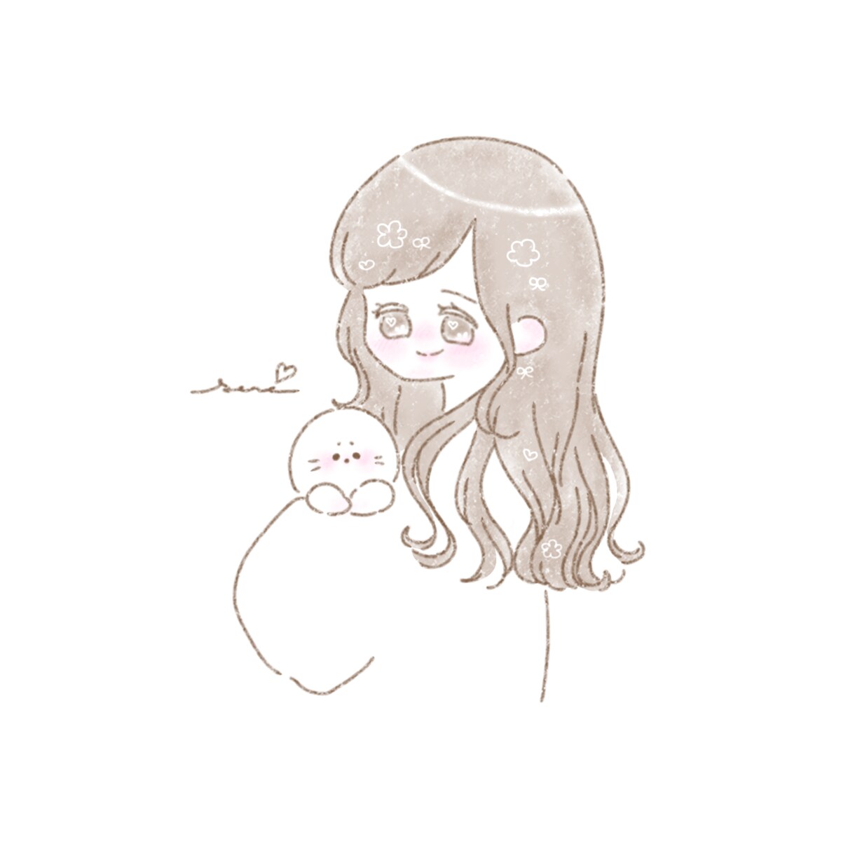ふんわりと優しいタッチのイラストを描きます しあわせのつまったまんまるほっぺ イメージ1