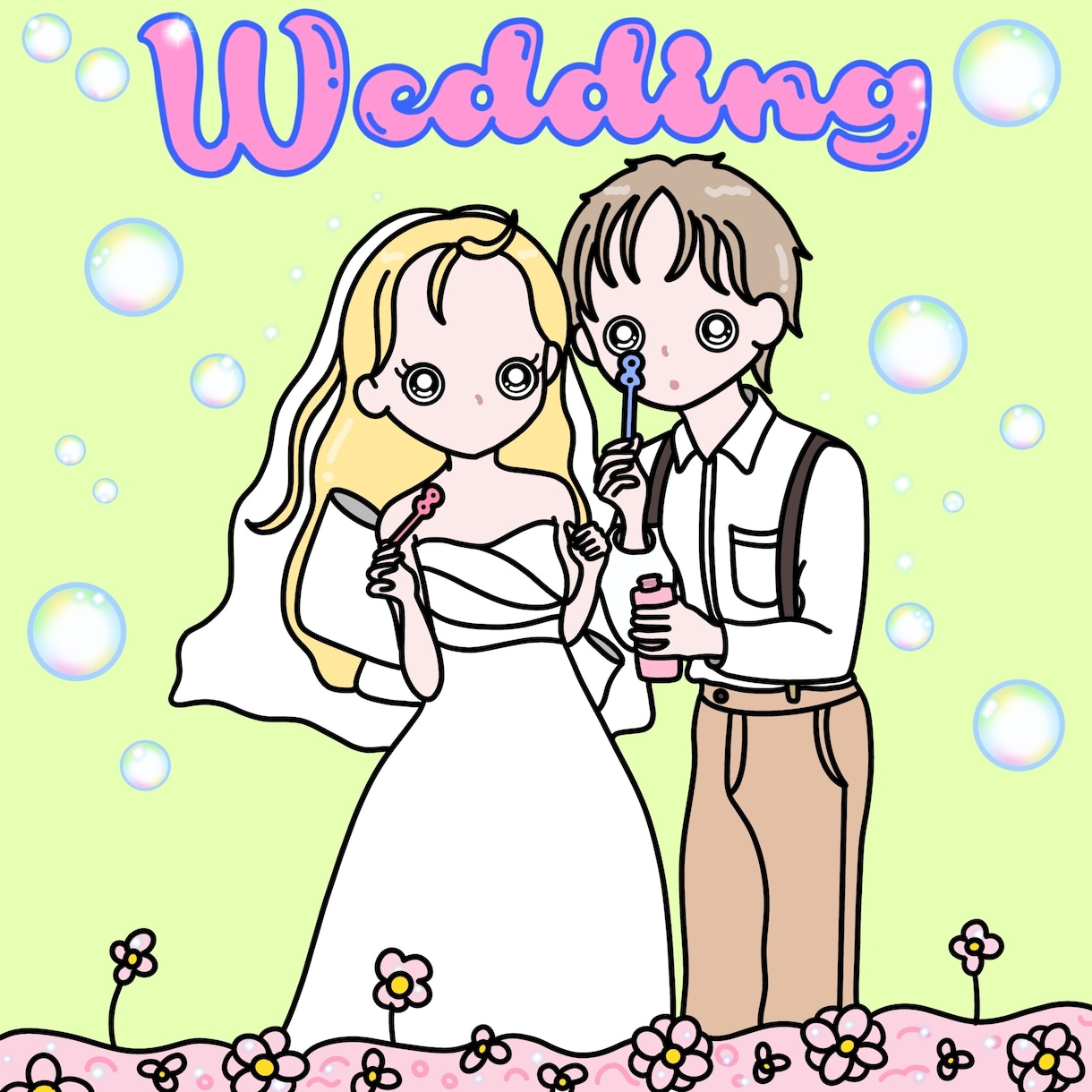 ウェルカムボード.席札.タグ結婚式イラスト描きます 修正無制限◎2人らしさをポップで可愛いイラストにします！ イメージ2