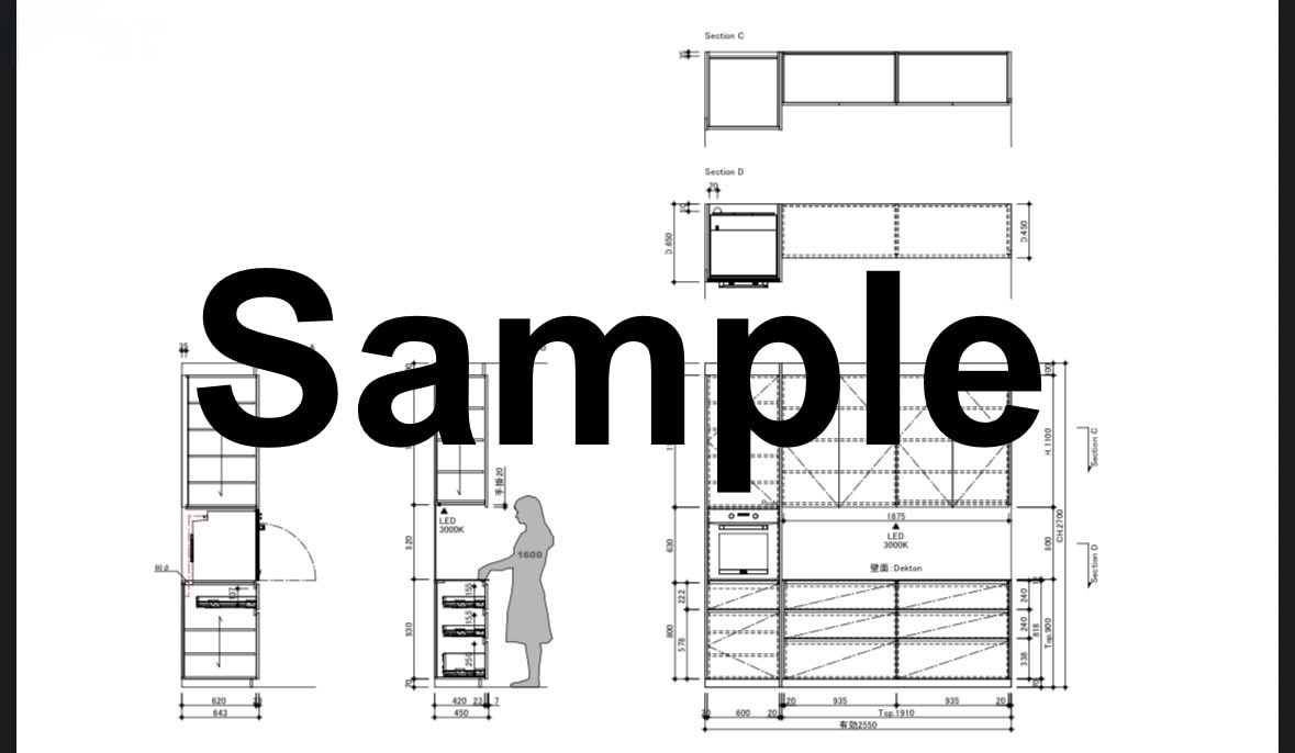 箱物家具図面を作成します 手描きや写真から実制作前提の図面作成、PDF/DWG納品対応 イメージ1