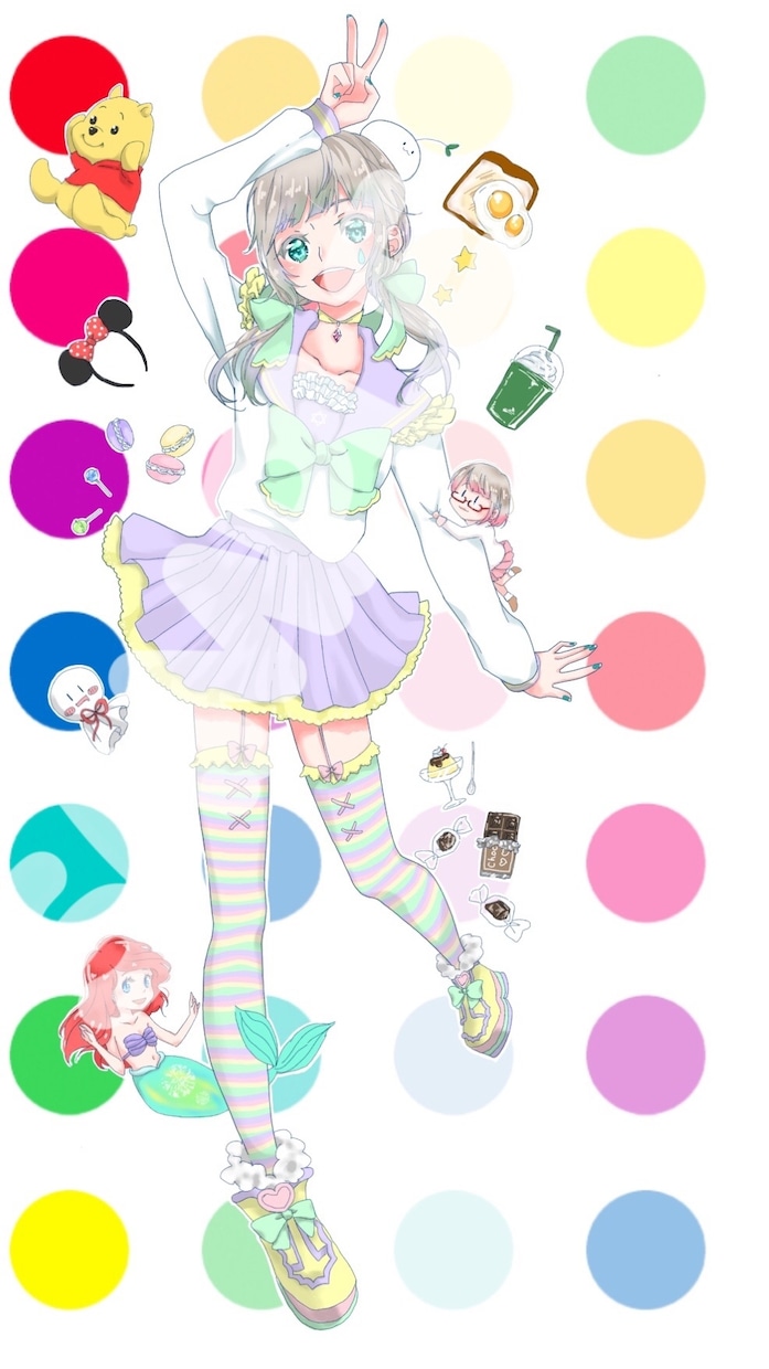 壁紙サイズのイラスト作成を承ります ロック画面、ホーム画面用でイラストを描いて欲しいという方へ！ イメージ3
