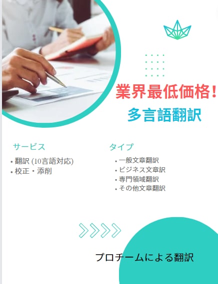 説明書・資料 プロチームが多言語翻訳を提供します 「5言語対応！最高品質翻訳・校正、最低価格で提供！」 イメージ1