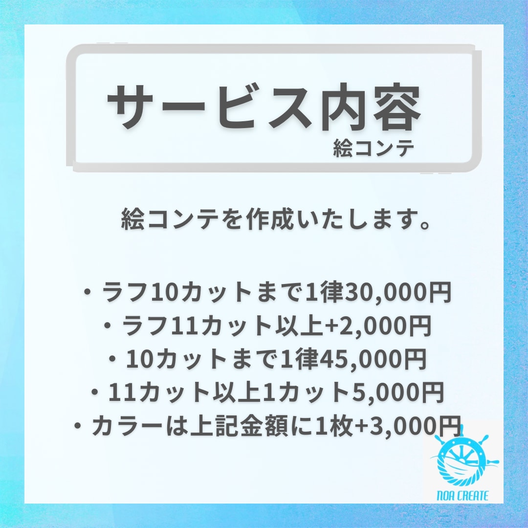 絵コンテを作成いたします インフルエンサー活動や動画制作、作詞作曲など幅広く活躍中 イメージ2