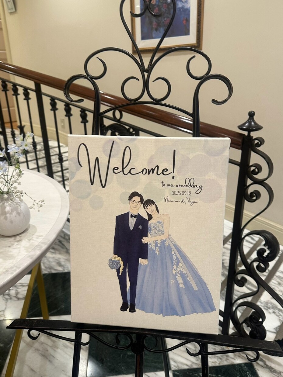 結婚式に！大人可愛いウェルカムボードを描きます 繊細タッチで描くそっくりでオシャレなウェルカムボード♡ イメージ3