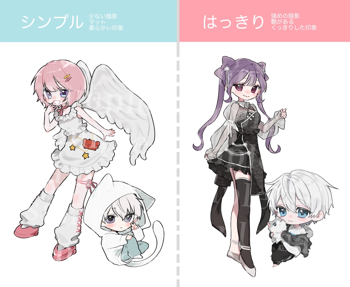 5種の選べる頭身！ゆるかわSDイラストを描きます アイコンや似顔絵、グッズ制作など用途に応じて頭身を選べます！ イメージ7