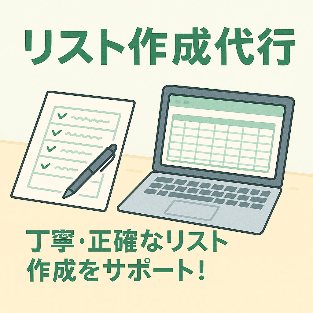 リスト作成代行 名簿やアンケートを丁寧に作成します 丁寧・正確なリスト作成を迅速にサポートいたします！ イメージ1