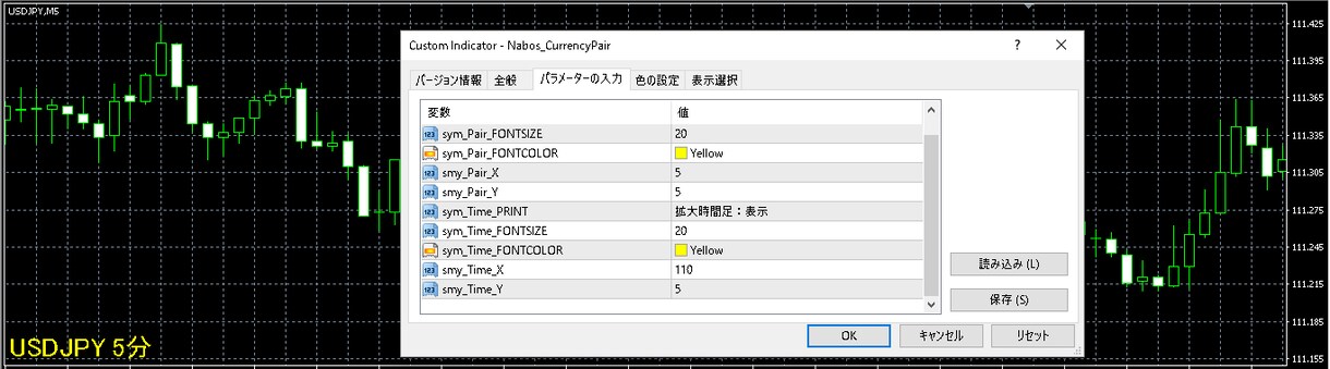 MT4用　複数のチャート表示時に重宝します 通貨ペアと時間足が小さくて見えないを解決します イメージ4