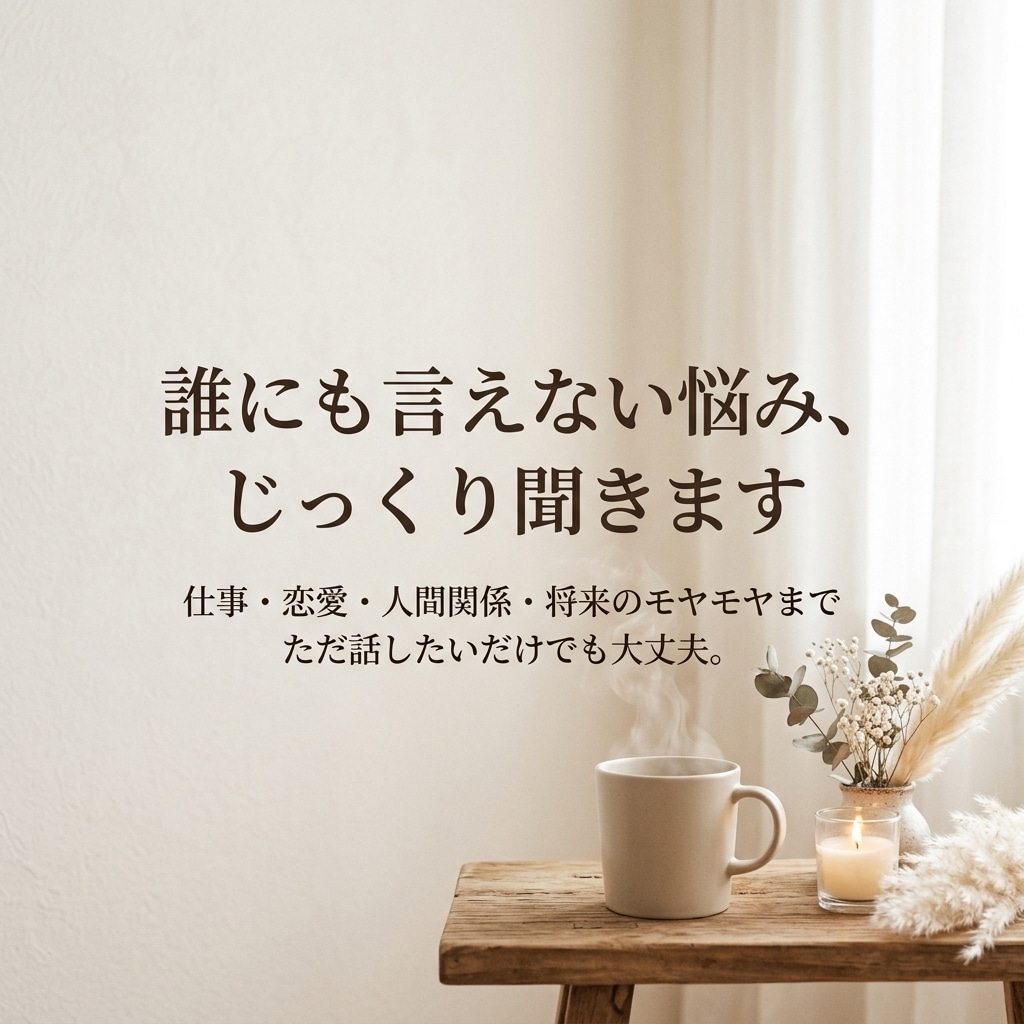 モヤモヤした気持ち、じっくり聞きます ちょっと誰かに話したいそんな気持ちを、気軽に聞かせてください イメージ1