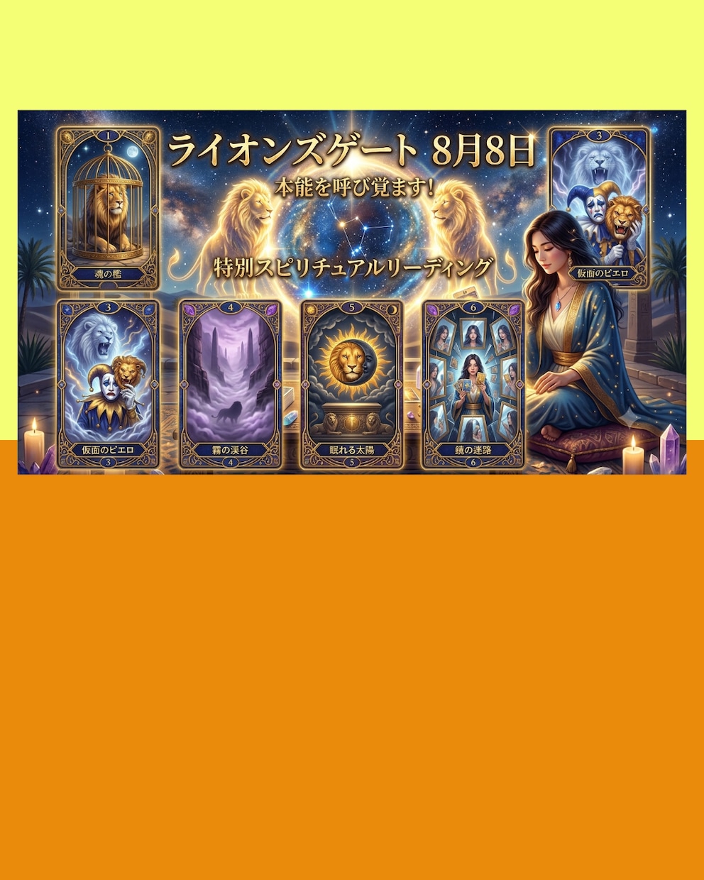 ライオンズゲート☆スペシャルリーディングいたします 貴方の中の真の強さ、才能を引き出し本能を呼び覚ましましょう イメージ1