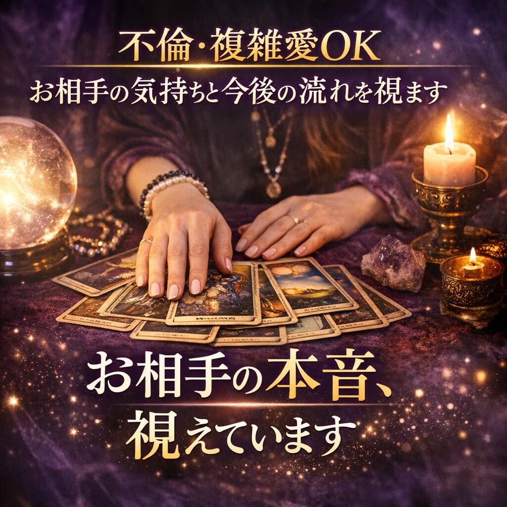 誰にも言えない恋｜お相手の本音とこの先を視ます 誰にも言えない恋の本音、すべてお伝えします イメージ1