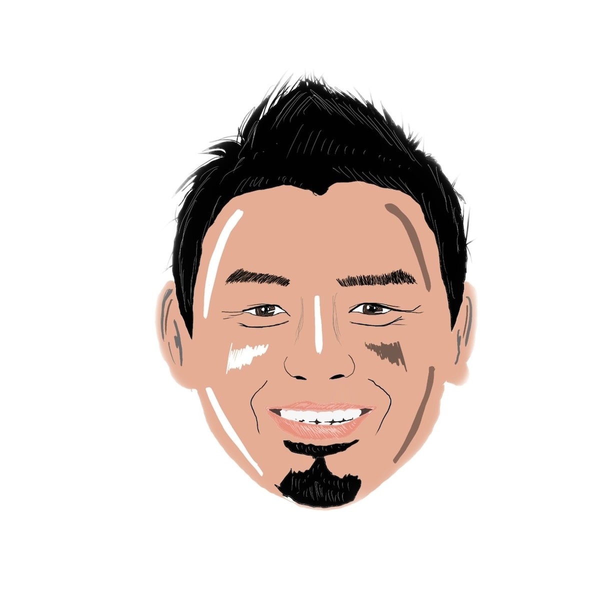 お顔とご希望の方は文字を入れてシンプルに描きます LINEやSNSの待ち受けにピッタリ! イメージ1