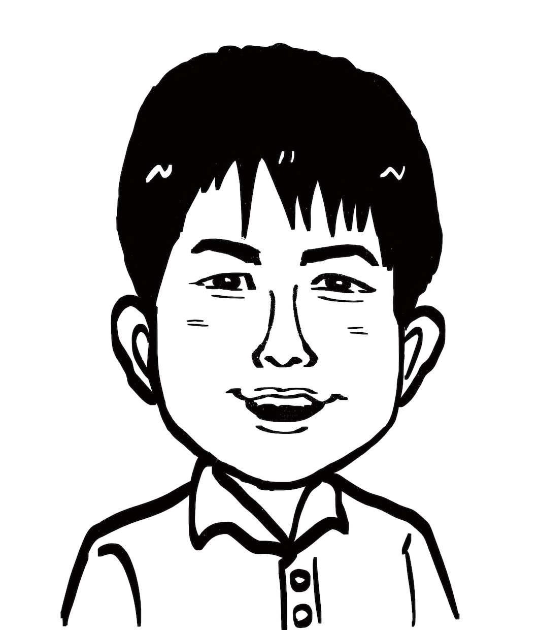 スピード納品！ファストタッチ白黒似顔絵お描きします シンプルなモノクロタッチの似顔絵はいかがですか？ イメージ3
