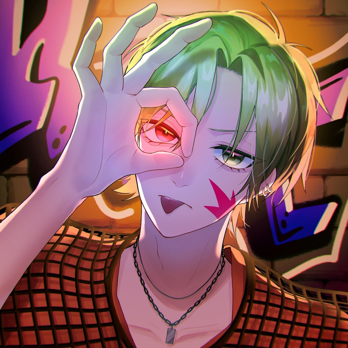 映えるアイコン・サムネイラストお描きします 派手な色味が得意です！歌ってみたやMVイラストにオススメ！ イメージ5