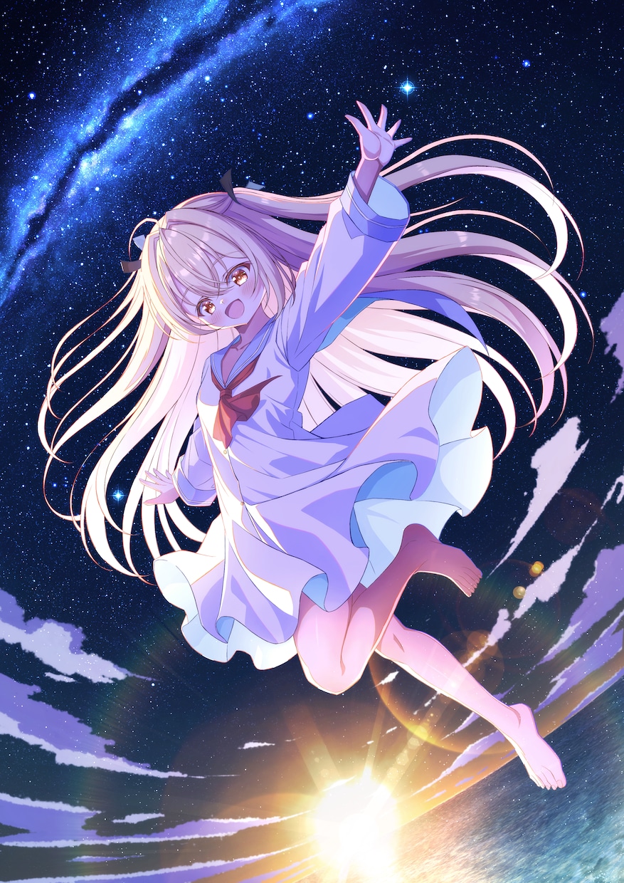 星空と少女のアイコン・イラスト制作します 星降る空に、君の願いを描こう。 イメージ1