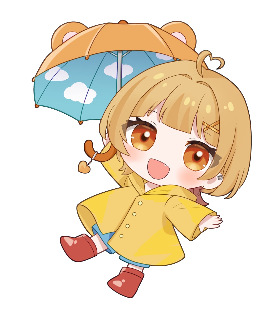 プレゼントにも！アンブレラSDイラスト制作します 傘＆レインコートの梅雨SD（ミニキャラ・ちびキャラ）イラスト イメージ6