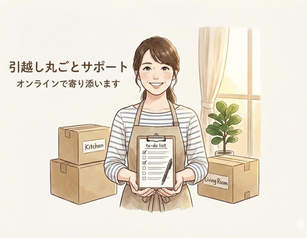 引っ越しの荷造り・荷解き&事務手続きサポートします 引っ越しの不安、一人で抱え込まないで。荷造りも手続きも一緒に イメージ1