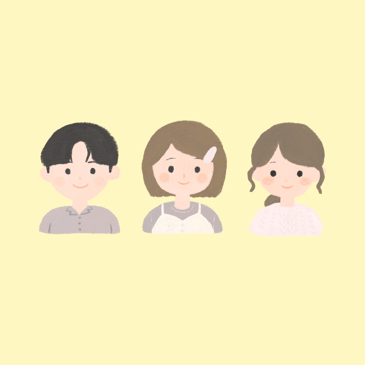 バストアップアイコンイラスト制作します ゆるくて柔らかい印象のタッチで描きます！ イメージ1