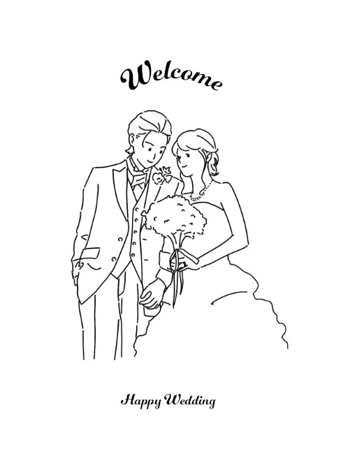 ウエディングイラストを制作します 結婚式のウェルカムボード用のイラストを制作します！ イメージ1