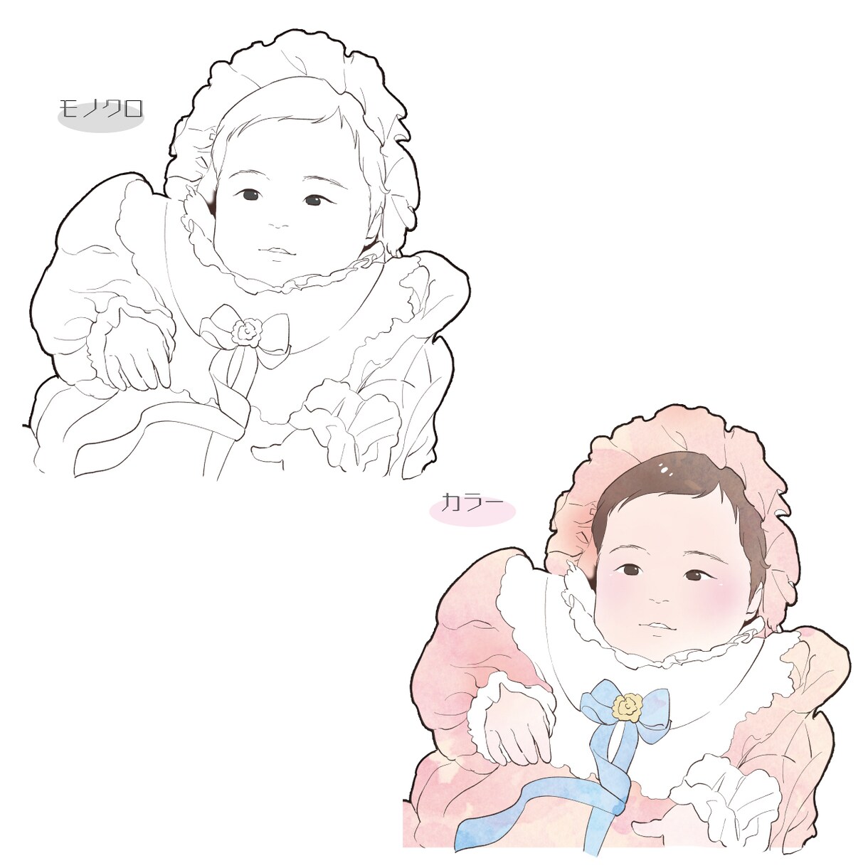 シンプルでやさしいタッチの似顔絵描きます ◎結婚式や誕生日などの記念日に◎家族・子供・赤ちゃん・ペット イメージ9