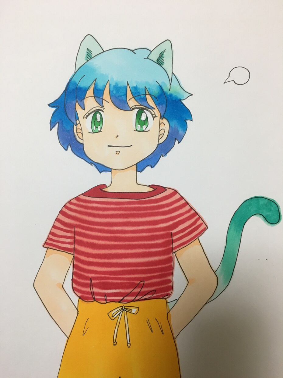 額装した記念日の似顔絵イラスト作成します 紙に画材で描いたオンリーワンのイラストを記念品に イメージ2