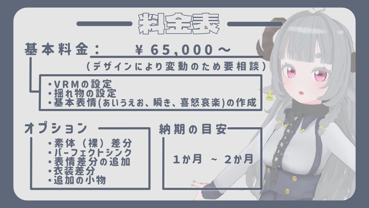 フルスクラッチ3Dモデルの制作いたします バーチャルYouTuber活動でのご利用に イメージ1