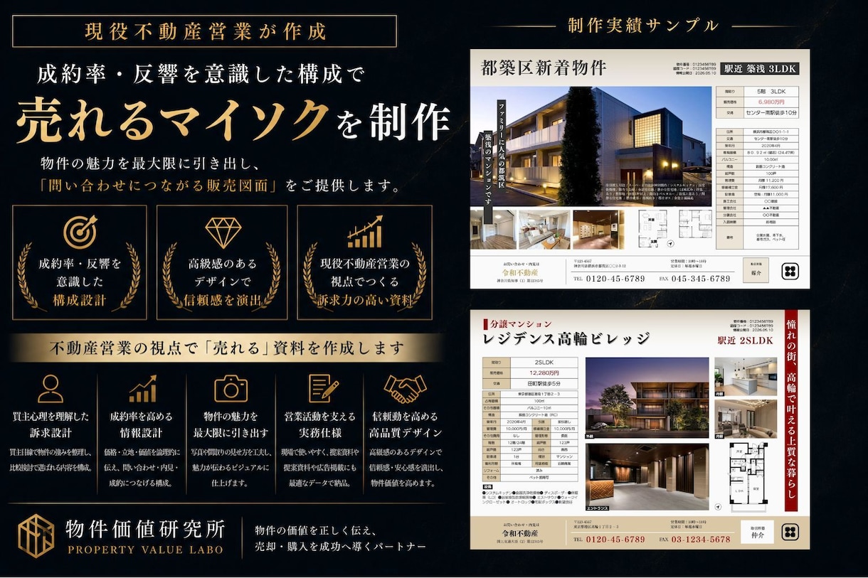 現役不動産営業が成約率を意識したマイソク制作します 住宅・不動産営業経験を活かし反響重視で制作 イメージ1