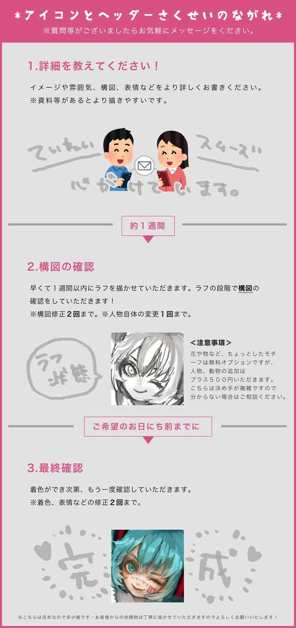 アイコン、またはヘッダー描きます 【SNSなどに使用できる個性的なイラスト作成】 イメージ2