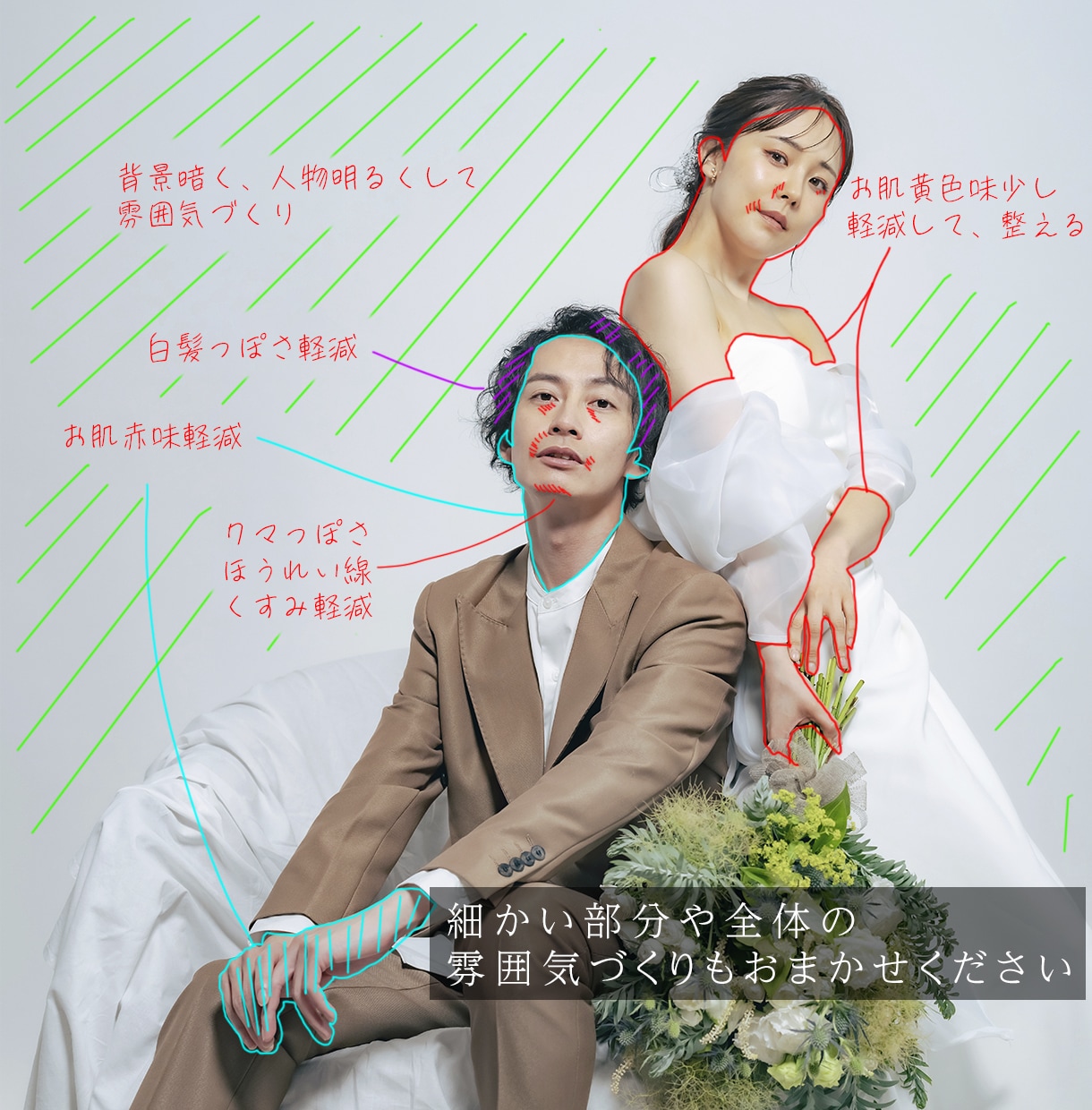 大切な前撮り・結婚式写真のレタッチをします 8組限定モニター¥1,500｜大切な1枚を心を込めて届けます イメージ3