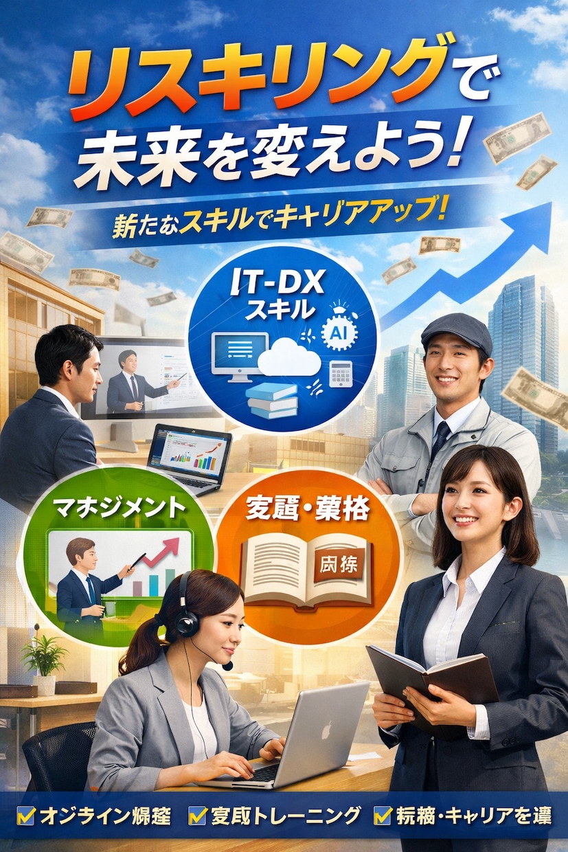 AI時代を生き抜くリスキリングをご提供します 補助金・助成金活用を見据えた実践型リスキリング支援プログラム イメージ1