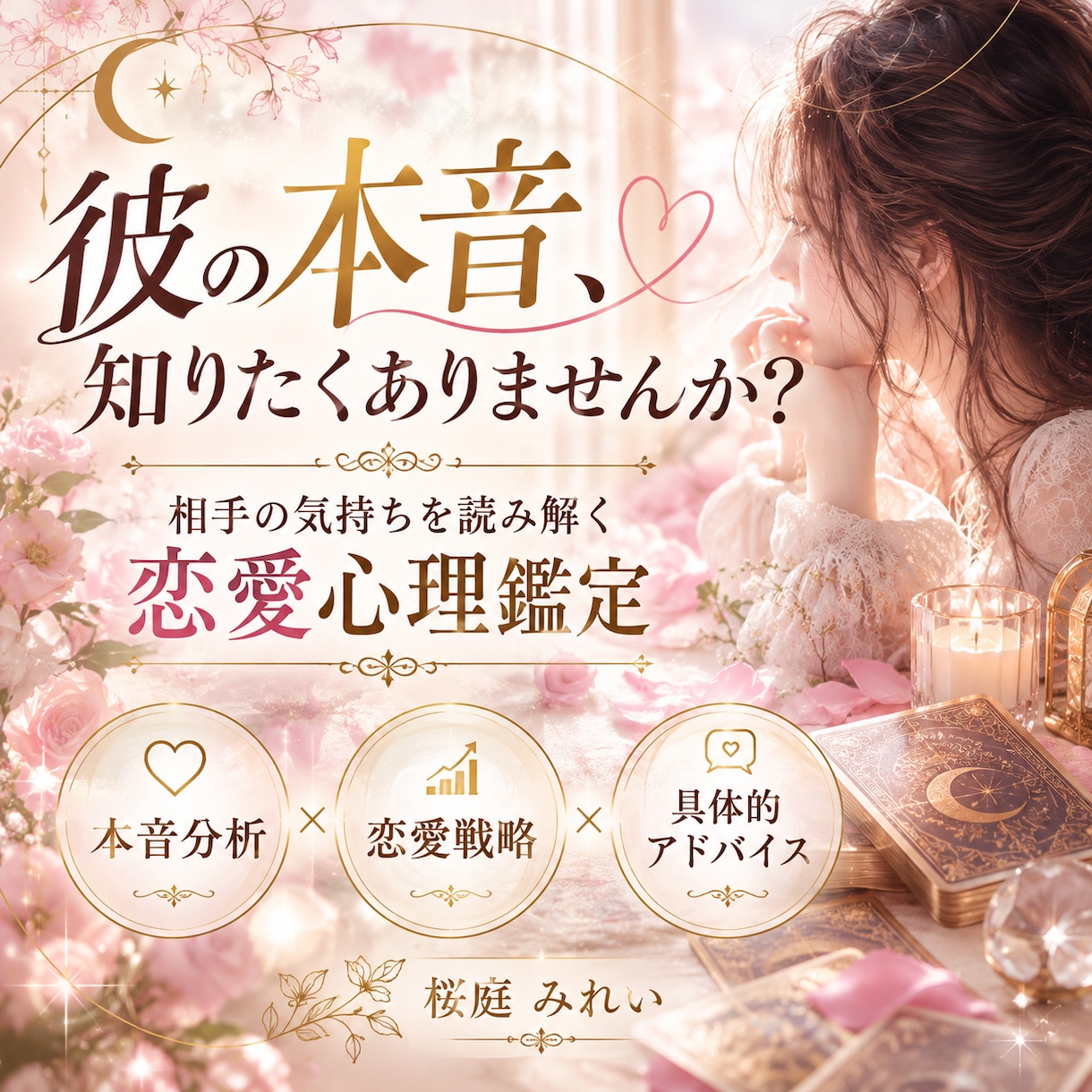 彼の本音とあなたへの気持ちを丁寧に読み解きます 脈あり？脈なし？彼の本音と恋を進める一手をお伝えします♡ イメージ1