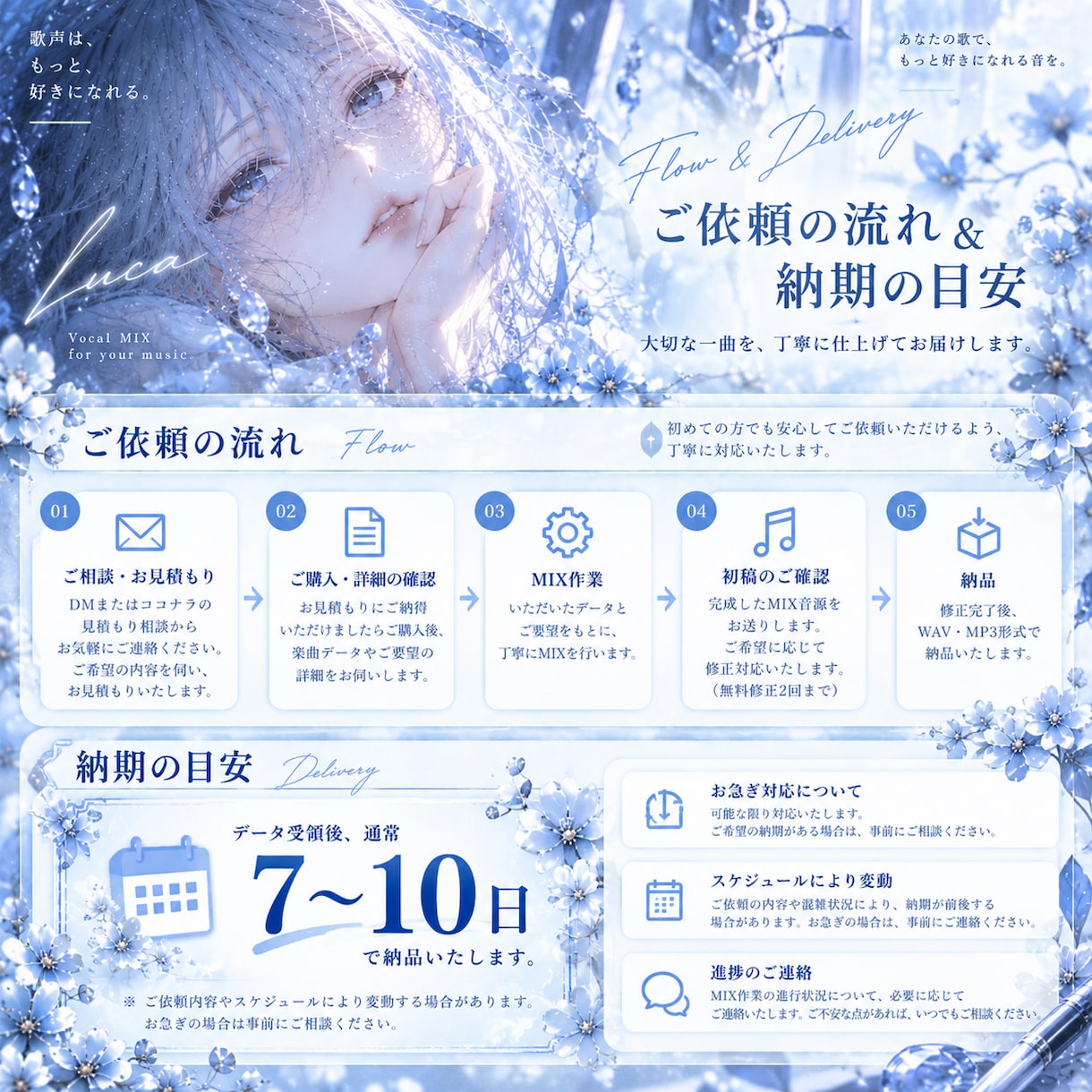 個々の歌声の魅力を大切に、歌ってみたMIXをします 初めての方も大歓迎！丁寧な補正と自然に馴染むMIXにします！ イメージ2