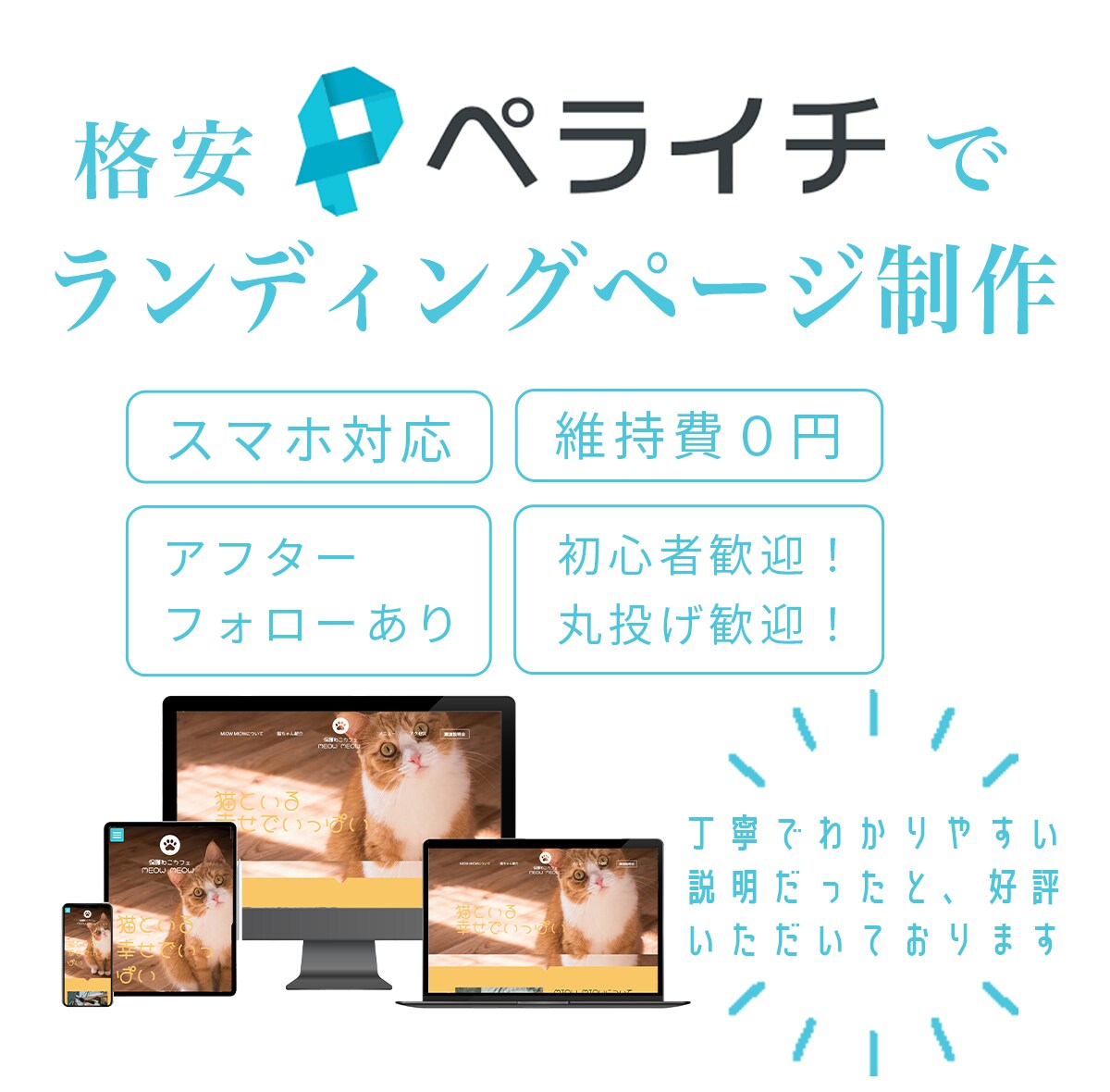ペライチでランディングページを制作いたします 個人、起業、独立して頑張るあなたを全力でサポートします！！ イメージ1