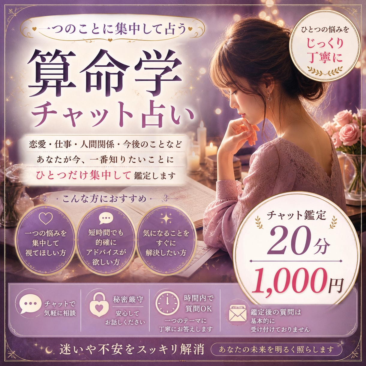 1つの事を深掘りして占います コレだけがすごく気になるから占って！に答えます イメージ1