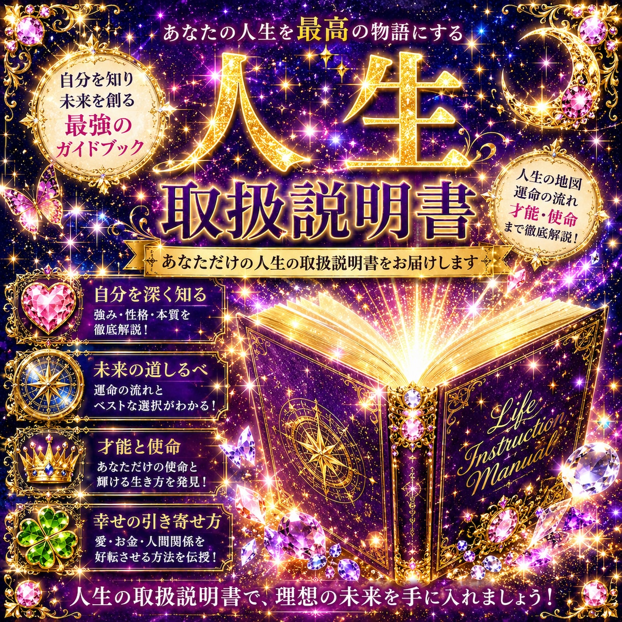 あなただけの人生取扱説明書を作成します なぜ同じことで悩むのか、答えがここに。 イメージ1