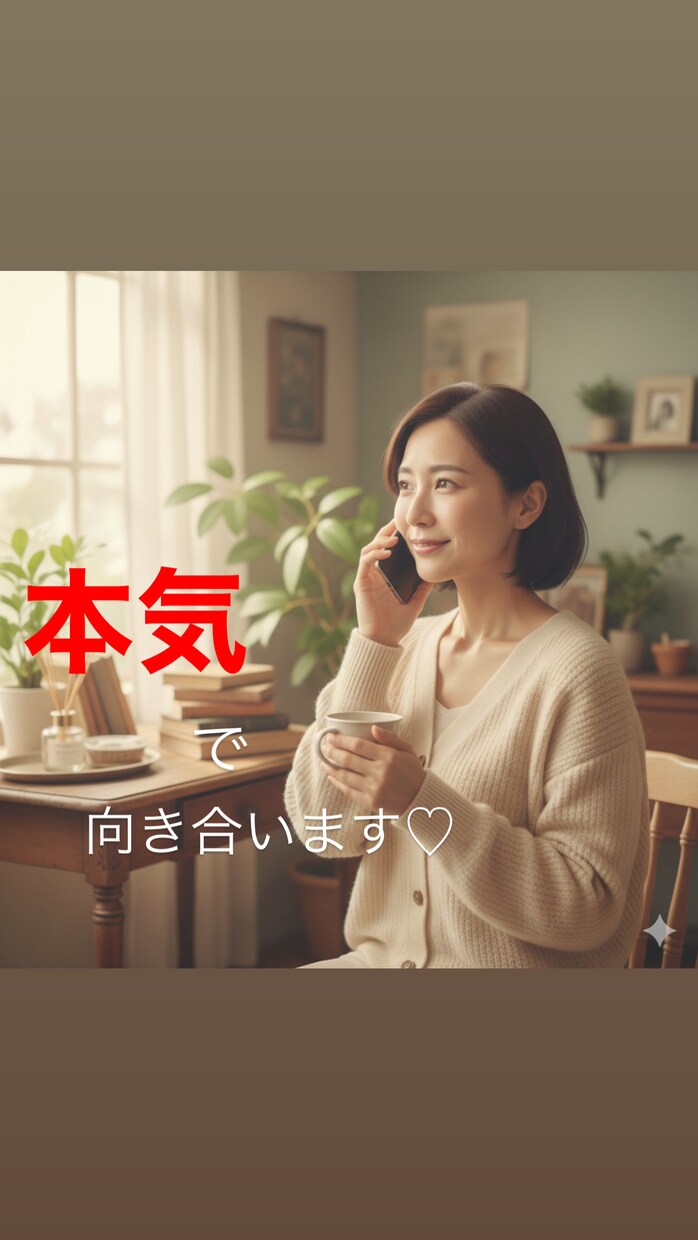 本気で向き合い、ひとりで抱えた気持ちをお聴きします 本音も迷いも、丁寧に時間をかけてお聞きします イメージ1