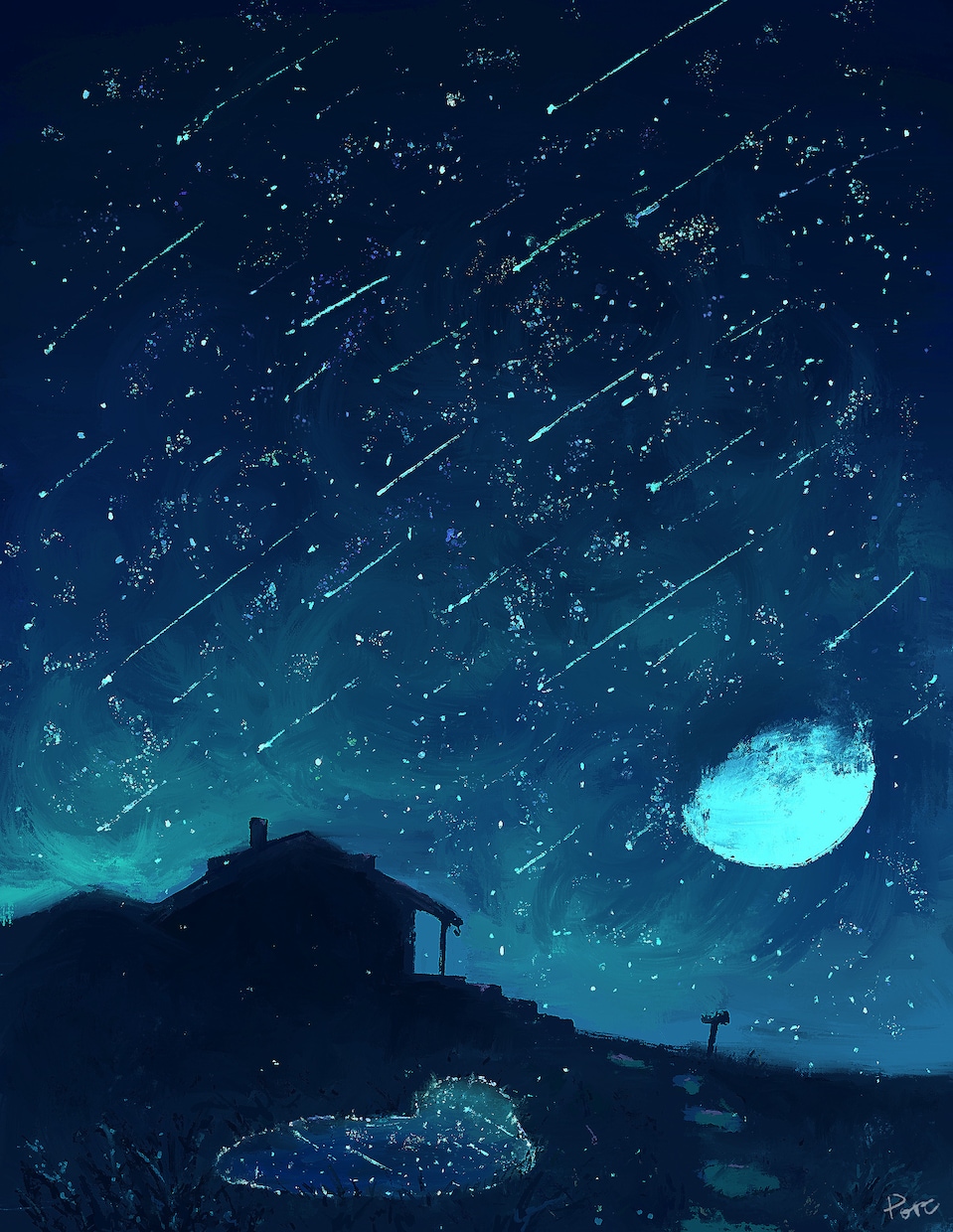 一枚絵を描きます 幻想的な風景・背景を描きます。 イメージ2