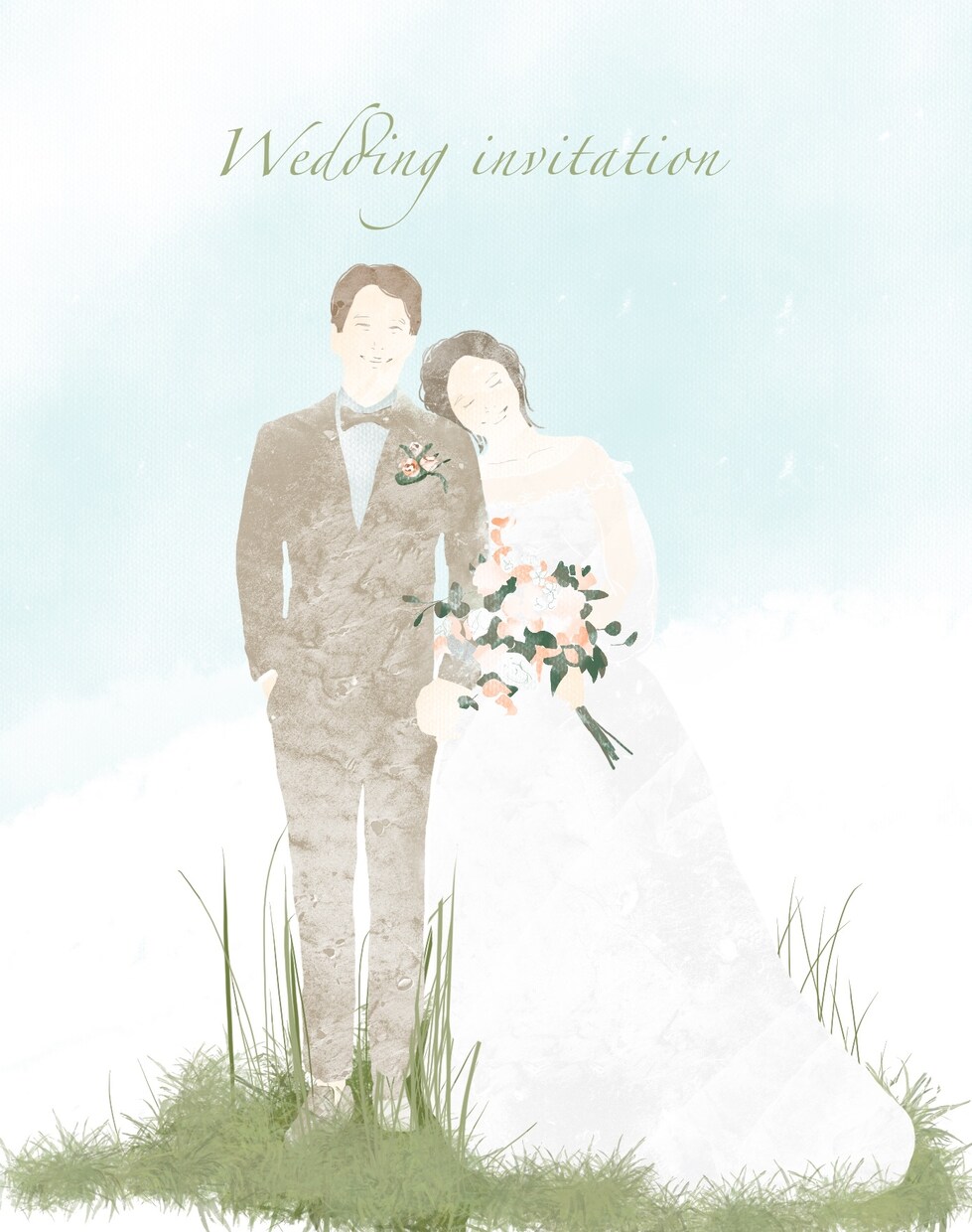 ウェディングのイラスト描きます ✨お写真を淡くて優しいイラストにします イメージ3