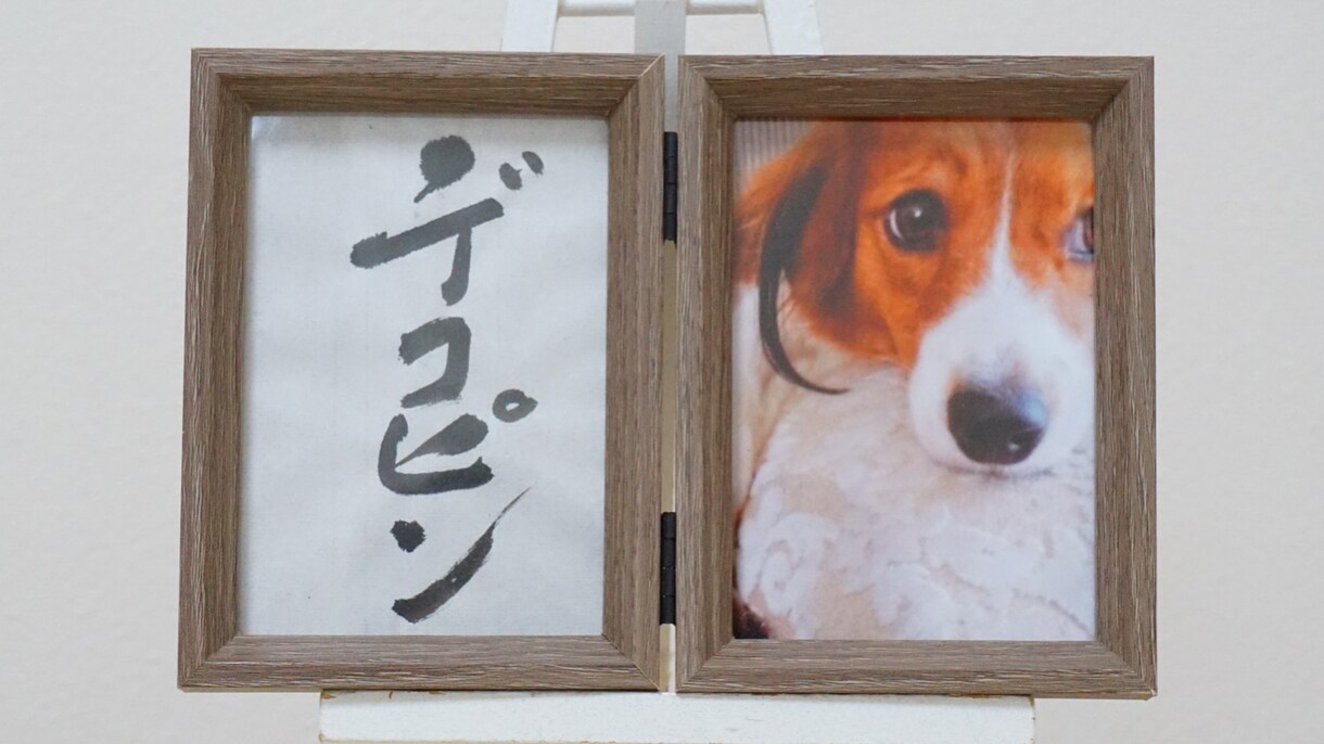 写真L判【2連フォトフレーム付】命名書お書きします 片面にお子様やペットの写真を入れて、コンパクトに使用できます イメージ6