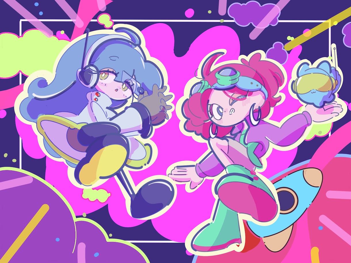 カートゥーン風！レトロポップなイラストお描きします レトロとポップの間に少しスパイス効かせた世界観をイラストに イメージ5