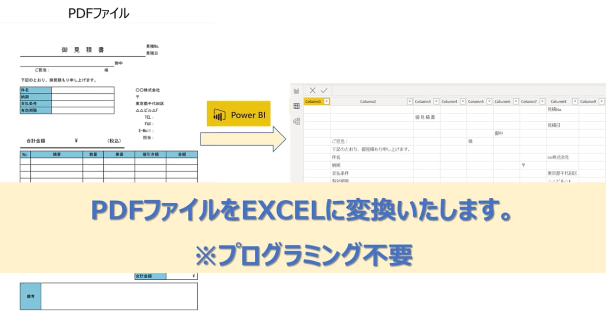 PDFファイルをEXCELに素早く変換します プログラミング不要の変換を承ります イメージ1