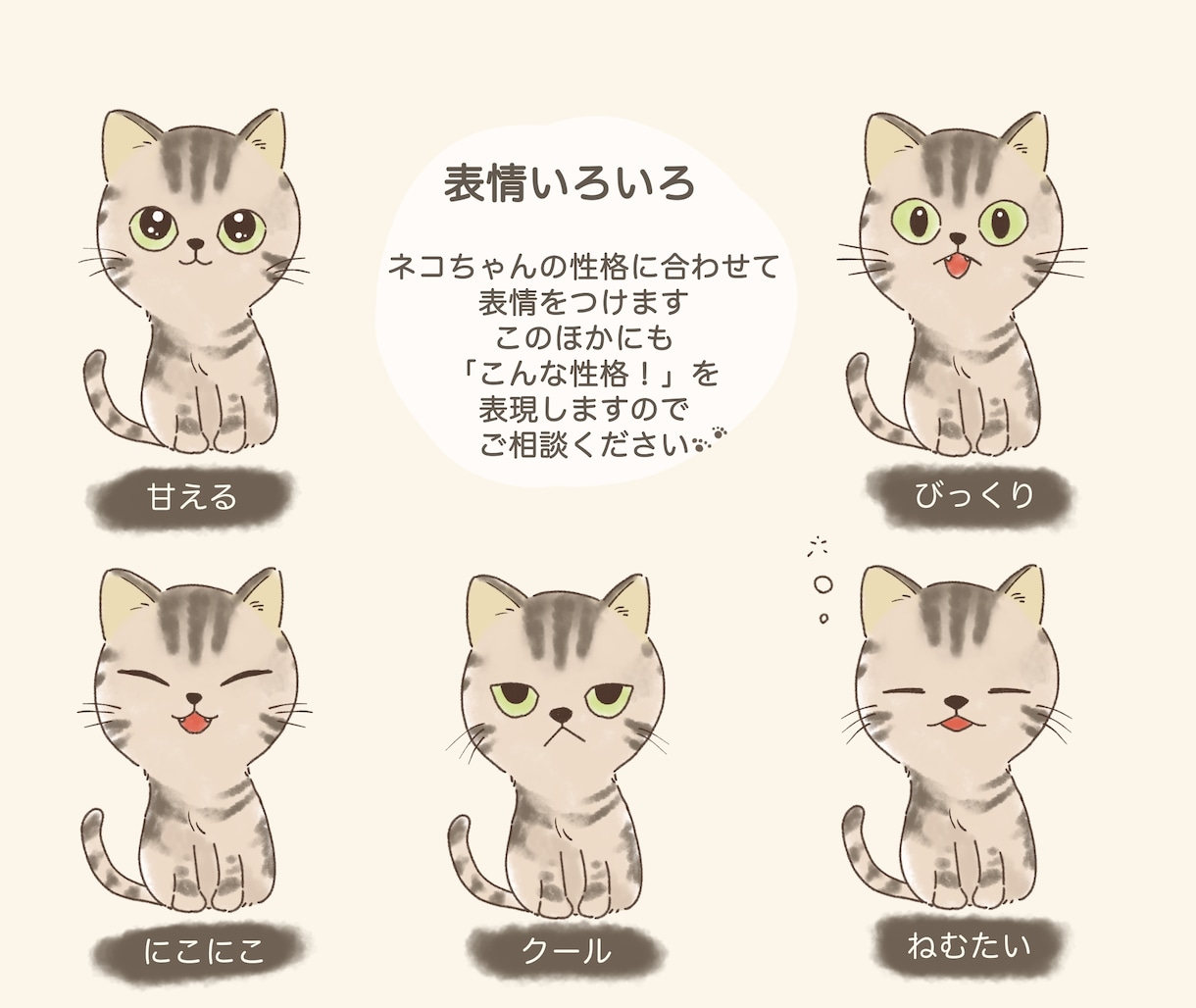 ねこちゃんのほんわかイラスト描きます あなたの愛猫をイラストに！アイコンやグッズにしてみませんか？ イメージ2