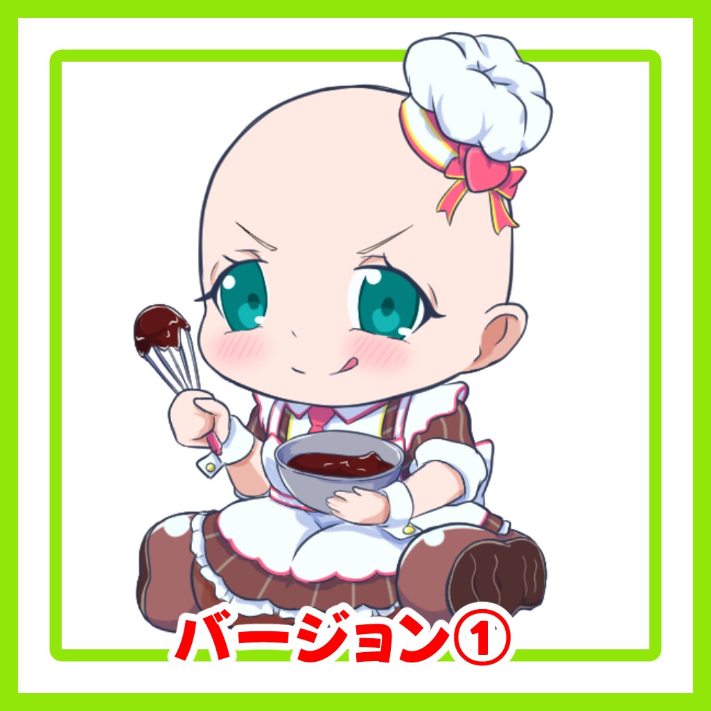 バレンタインチョコを作るミニキャラ描きます 最短当日！　選べる2バージョンから！！ イメージ2