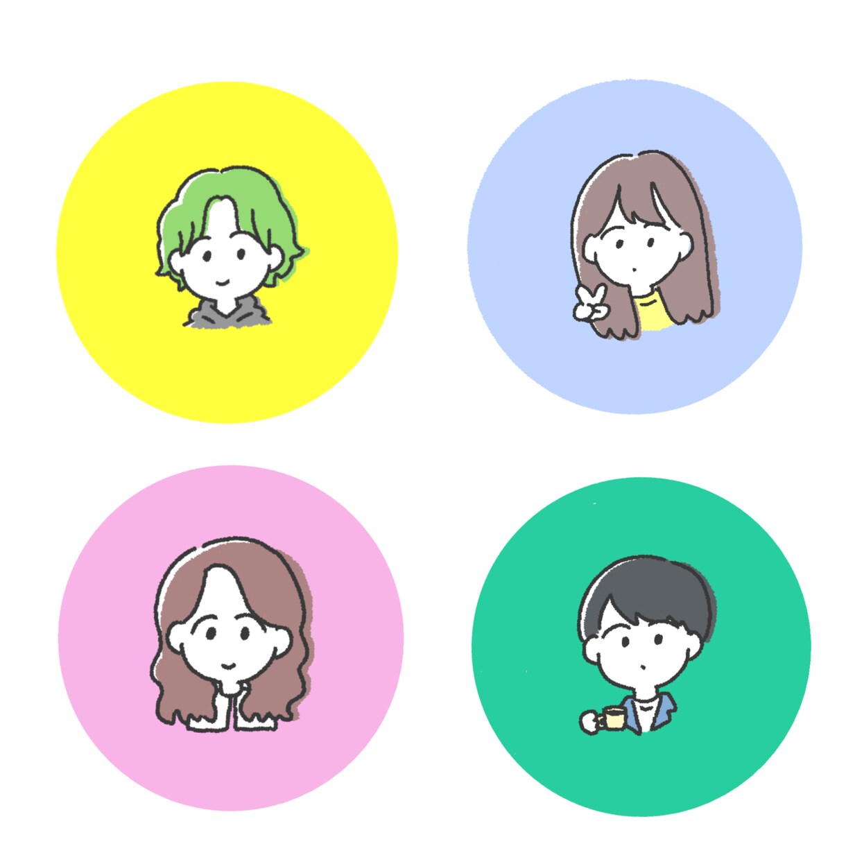 ゆるっとアイコン描きます ポップでゆるい似顔絵アイコンはいかがでしょうか？ イメージ1